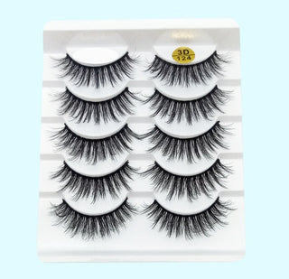 Mink False Eyelashes 3D False Eyelashes Five Pairs Of Soft Cotton Stalk Eyelashes - Phosgene