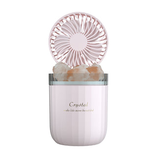 Portable Crystal Aromatheraphy Humidifier USB Wireless Aroma Essential Oil Diffuser With Adjustable Fan Warm Light Air Cooler Phosgene