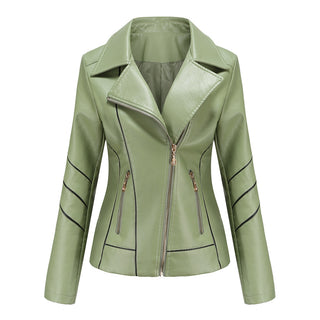 Leather Women's Thin PU Short Coat Spring And Autumn Jacket - Phosgene