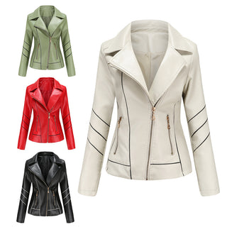 Leather Women's Thin PU Short Coat Spring And Autumn Jacket - Phosgene