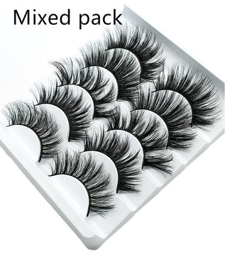 Mink False Eyelashes 3D False Eyelashes Five Pairs Of Soft Cotton Stalk Eyelashes - Phosgene