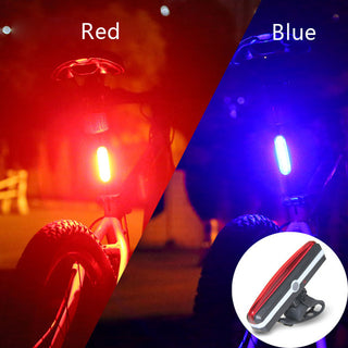 USB Rechargeable Bicycle Riding COB Tail Light Mountain Bike Bicycle LED Safety Warning Light Flashing Rear Light - Phosgene