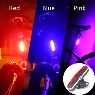 USB Rechargeable Bicycle Riding COB Tail Light Mountain Bike Bicycle LED Safety Warning Light Flashing Rear Light - Phosgene