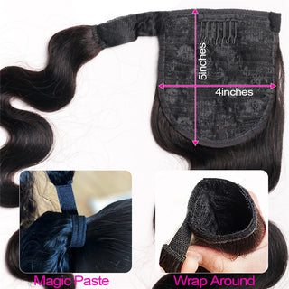 Wig Jurchen Human Hair Ponytail Bandage Bundled Ponytail - Phosgene