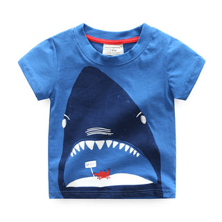 Children's Summer Short-Sleeved T-Shirt New Shark Half-Sleeved Top - Phosgene