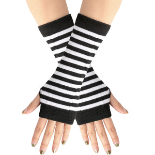 Knitted Finger-leaking Gloves Striped Thin - Phosgene