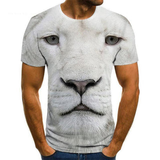 New Animal Print 3d T-shirt Men's Short Sleeve Phosgene