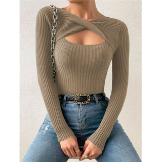 European And American Irregular Hollow Pullover Sweater - Phosgene