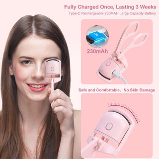 Eyelash Curler Portable Electric Heated Comb Eye Lash Long Lasting Eyelashes Curls Thermal Eyelash Curler Makeup Tools Heated Eyelash Curlers,Rechargeable Electric Eyelash Curler,Handheld Eyelash Heat - Phosgene