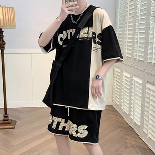 Men's Fashion Casual Short Sleeve T-shirt Shorts Set Phosgene