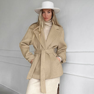 Retro Khaki Suit Collar Trench Coat Coat - Phosgene