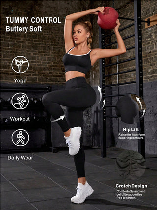 Popular Yoga Trousers Running Workout Pants High Waist Hip Lift Fitness Yoga Pants - Phosgene