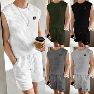 Men's Sport Suit Suit Sleeveless Tank Top Shorts Two-piece Set Phosgene