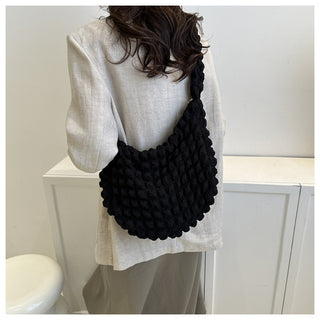 Niche Pleated Clouds Cute Simple Soft Trendy Western Style Underarm Commuter Bag - Phosgene