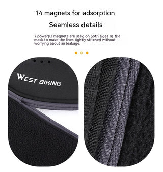 Winter Magnetic Cycling Mask Men's Ski Face Care Cold-proof Headgear Motorcycle Windproof Fleece Warm Helmet - Phosgene