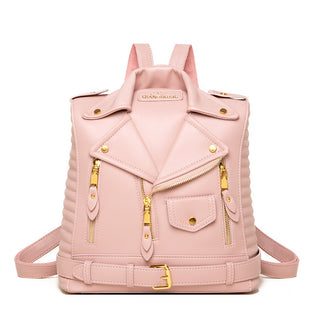 Soft Leather Textured Jacket Trendy Wild Clothes Backpack - Phosgene