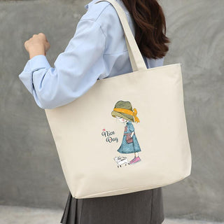 Women's Canvas Bag New Shoulder Handbag Student Tote One Piece - Phosgene