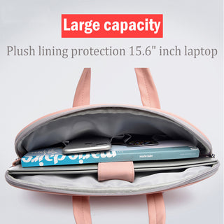 PU Leather Women Laptop Bag Notebook Carrying Case Briefcase For Macbook Air 13.3 14 15.6 Inch Men Handbags Shoulder Mouse Bag - Phosgene