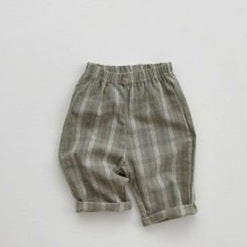 Ins Korean Babies' Trousers Plaid Pants - Phosgene