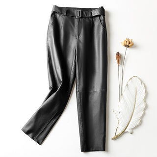 High-waisted leather pants - Phosgene