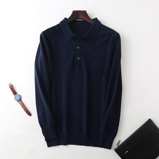 Knitted Sweater Men's Clothing Polo Collar Pullover Phosgene