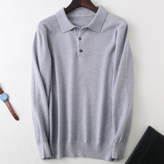 Knitted Sweater Men's Clothing Polo Collar Pullover Phosgene