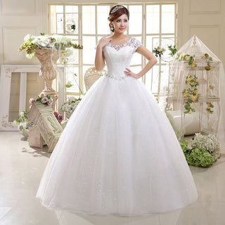 2021Wedding Dress Lace Shoulder Slim Fit Big Code - Phosgene