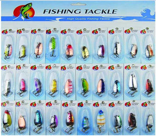 Metal Sheetmetal Lures Set 30x Spinnerbait Fishing Hard Lure Pike Salmon Bass Card 2 Fish Bait Hook Fishing Tackle spinners - Phosgene