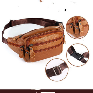 Leather Waist Bag Men's Slung Multifunctional Waterproof - Phosgene