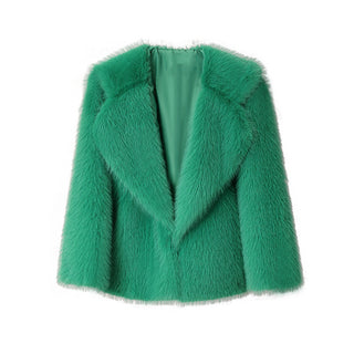 Lapel Leather Fur Coat Women's Artificial Wool Clip Coat - Phosgene