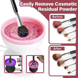 Electric Makeup Brush Cleaner Machine Portable Automatic USB Cosmetic Brush Cleaner Tools For All Size Beauty Makeup Brushes Set - Phosgene