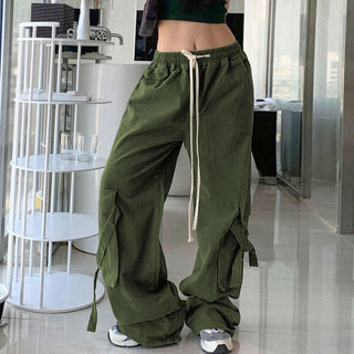 Hong Kong Style Ins Ribbon Workwear Casual Pants Men And Women Autumn - Phosgene