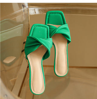 Women's Outer Stiletto Heel Simple Fashion Square Toe Open Toe Fairy Style High Heel Sandals For Women - Phosgene