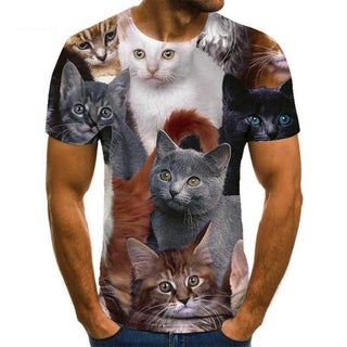 New Animal Print 3d T-shirt Men's Short Sleeve Phosgene