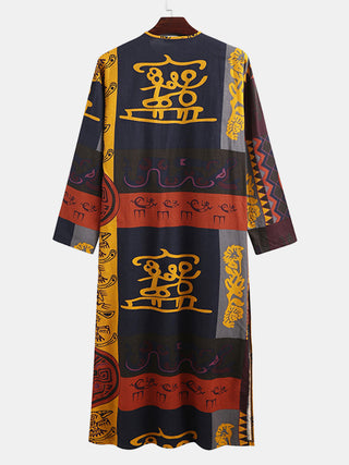 Casual Printed Long Long Sleeve Robe Dubai Robe - Phosgene