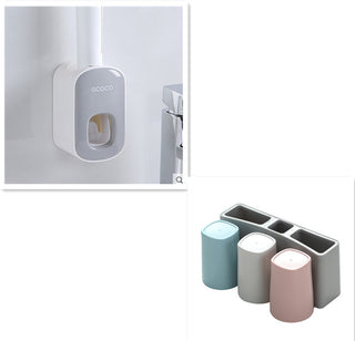 Wall Mounted Automatic Toothpaste Holder Bathroom Accessories Set Dispenser - Phosgene