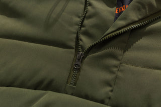 American Fleece Stitching Thickened Hooded Jacket - Phosgene