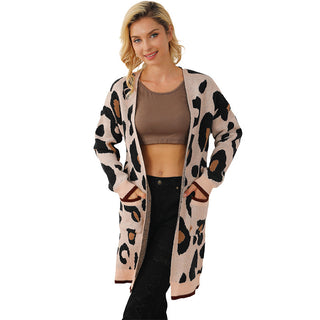 Fashion Leopard Print Long Sleeve Inverness - Phosgene