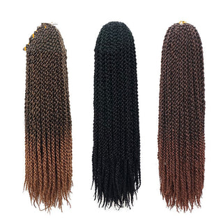 Crochet Braid Hair Synthetic Black Brown Senegalese Twist Crochet Twist Braids For Women - Phosgene