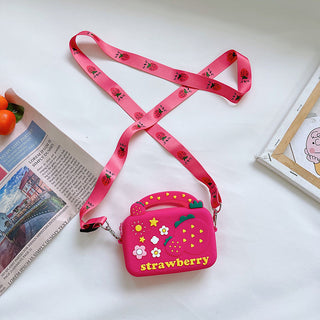 Silicone Children's Change Portable Crossbody Fruit Donut Shoulder Bag - Phosgene