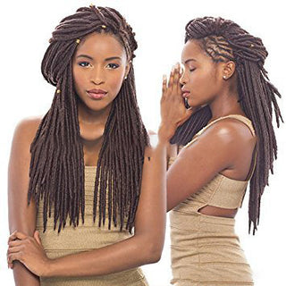 African black solid braided chemical fiber wig - Phosgene