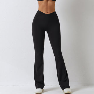 Brushed Tight Dance Wide-leg Pants High Waist Hip Lift - Phosgene