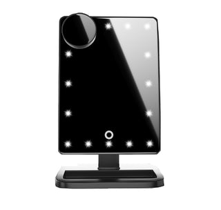 Touch Screen Makeup Mirror With 20 LED Light Bluetooth Music Speaker 10X Magnifying Mirrors Lights - Phosgene