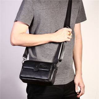 Fashion Top Layer Cowhide Messenger Bag Multifunctional - Phosgene