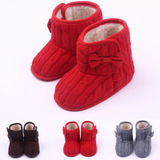 Manufacturers selling Wool Knitted Winter new bow shoes baby toddler shoes shoes boots 1646 - Phosgene