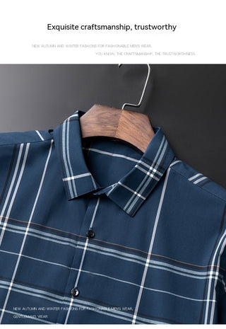 Short Sleeve Plaid Shirt Trendy Thin Young And Middle-aged Half Sleeve Lining Phosgene