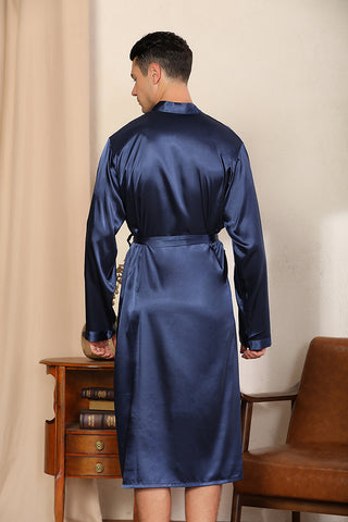 Men's Robe Ultra-thin Cardigan Nightgown Loose Plus Size - Phosgene