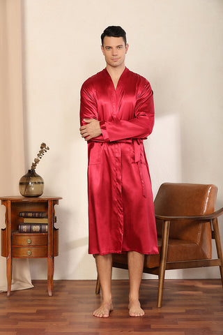 Men's Robe Ultra-thin Cardigan Nightgown Loose Plus Size - Phosgene