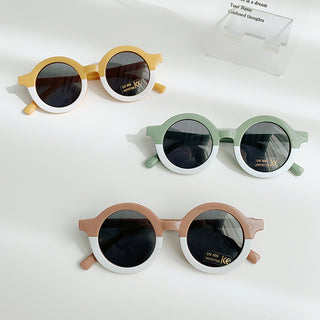 Children's Sunglasses Round Frame Sun Protection And Sunshade Fashion All-matching - Phosgene