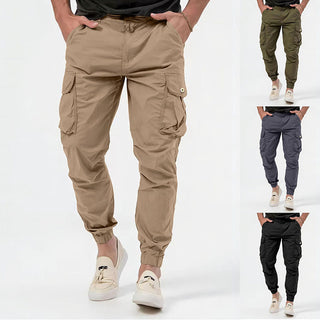 Men's Cargo Trousers With Three-dimensional Pockets Solid Color Casual Pants - Phosgene